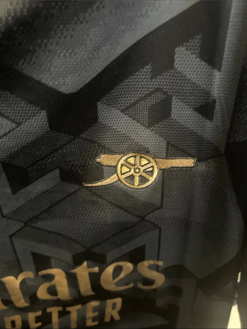 adidas Arsenal Black and Gold Training Jersey
